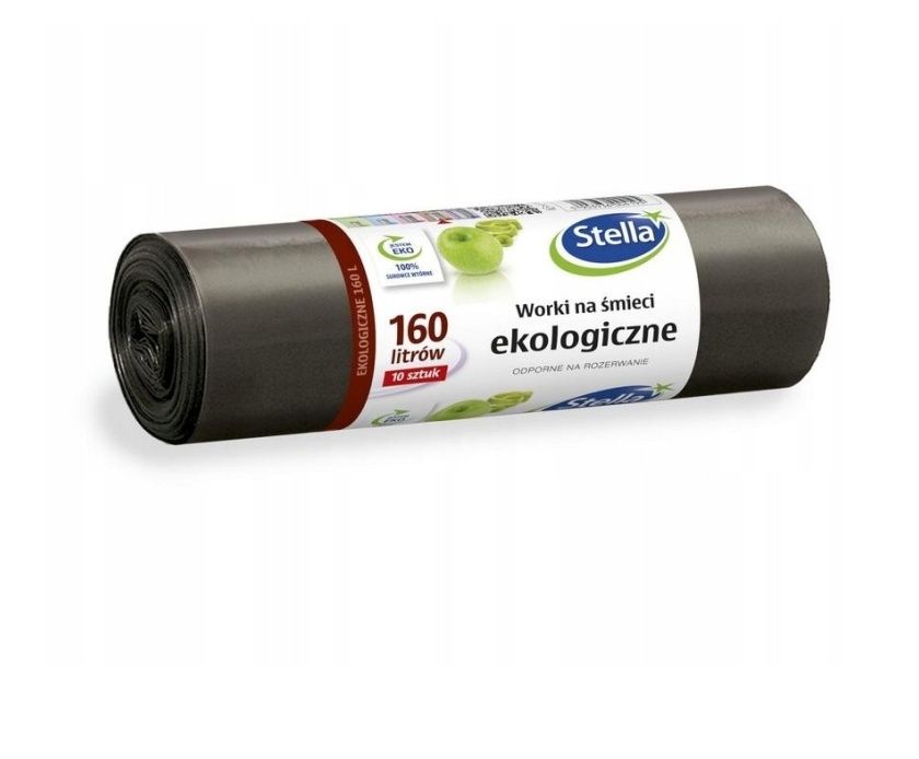 Worki na śmieci Stella ekologiczne 160L 10 sztuk czarne