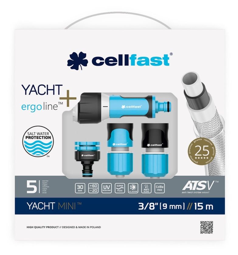 Zestaw zraszający Yacht Mini™ Ergo 3/8" 15m Cellfast