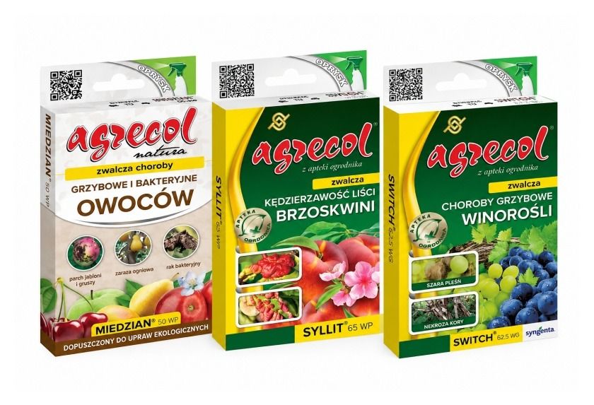 Zestaw Miedzian 50 WP 10 g, Syllit 65 WP 10 g i Switch 62,5 WG 10 g Agrecol