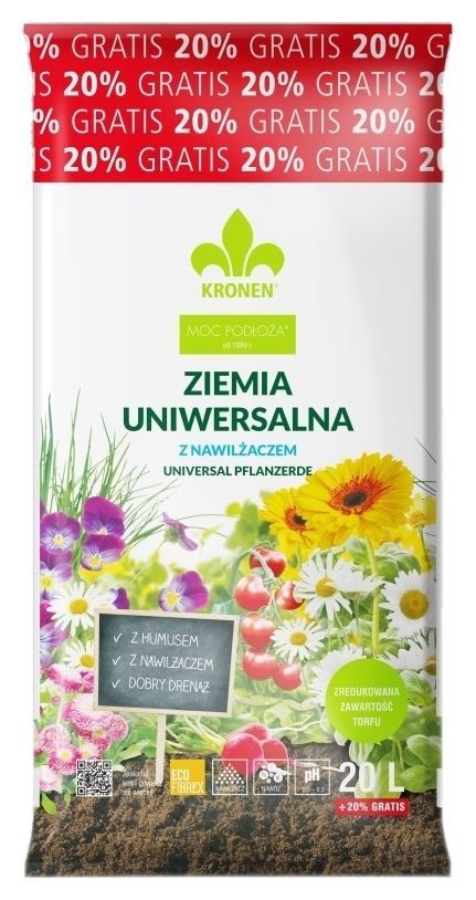 Ziemia uniwersalna 20L + 20% Kronen