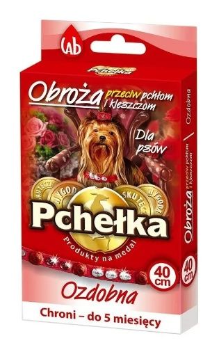 Obroża przeciwko ektopasożytom dla psa ozdobna 40cm Pchełka