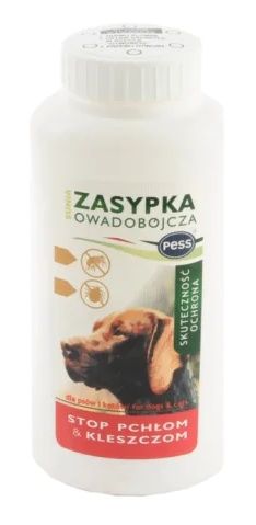 Puder owadobójczy na pchły i kleszcze dla psa 100g Pess