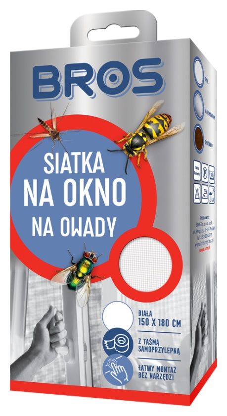 Siatka na okno 150x180 biała Bros