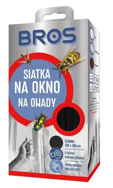 Siatka na okno 150x180 czarna Bros