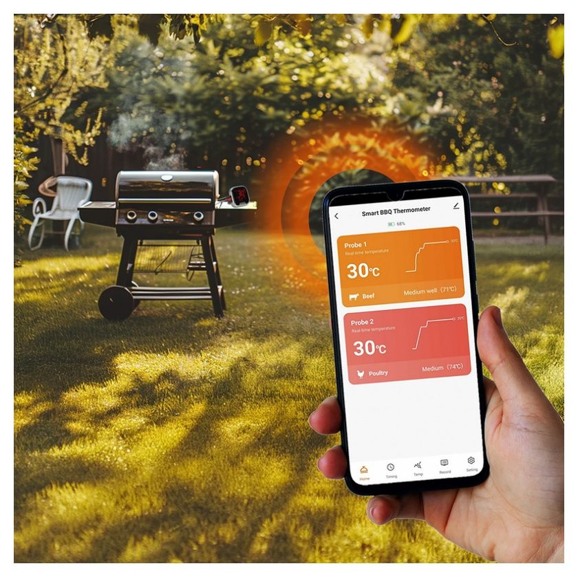 Termometr kuchenny z Bluetooth, 2 sondy 18601