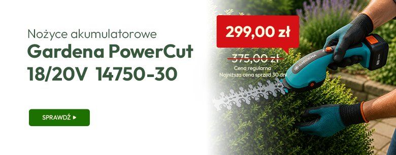 Nożyce akumulatorowe Gardena PowerCut 18/20V  14750-30 - promocja 299,00