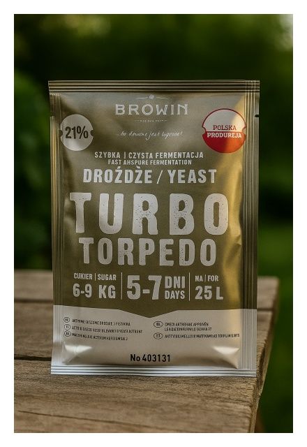 Drożdże gorzelnicze TURBO Torpedo 5-7 dni 100g 403131 Browin
