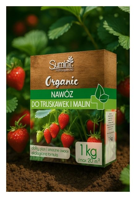Nawóz organiczny granulowany do truskawek i malin ORGANIC 1kg Sumin