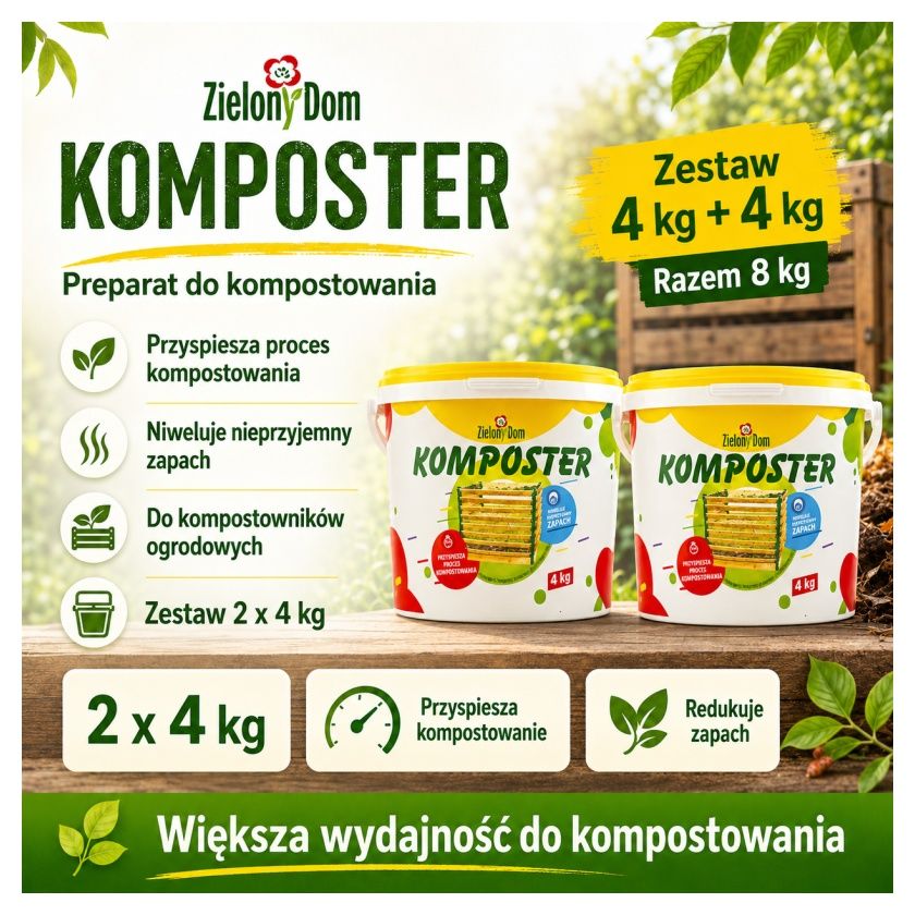 Nawóz kompostujący Komposter 4 kg + 4 kg Zielony Dom